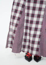 vintage check skirt red ver.