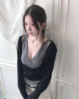 パイパンチングラップレイヤーニット