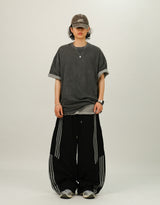 RU Track Nylon Curved Banding Pants