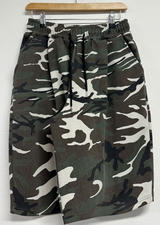 SHORT MILITARY WASHING BALLOON BERMUDA 🖤🩶💚🍪2COLOR