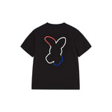 25SS FRENCH RABBIT SILHOUETTE WOMAN SHORT SLEEVE T-SHIRT BLACK