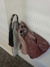Leather Stud Detail Hobo Shoulder Bag