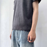 Textured Ribbed Short-Sleeve Top