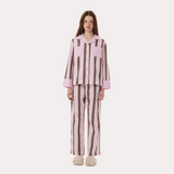 Pink Contrast Stripe Pajama Set
