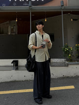 Mona two-tuck wide D-ring slacks