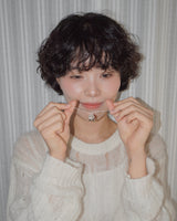 [925SILVER] ROSETTE RIBBON NECKLACE