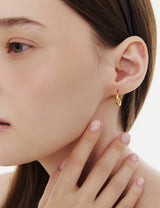 26SS★ Champagne First Moon Silver One-Touch Earrings M