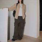 [MADE] Hauve Back Curve Cargo Pocket Wide Cotton Pants