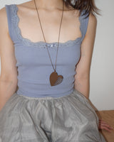 VANLENTINE HEART BRUSH KEYRING (BROWN)