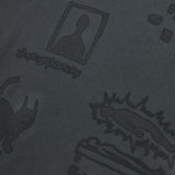 Graffitionmind グラフィティ長袖ピグメントTシャツ (Charcoal)