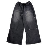 zipper carpenter double-knee pants