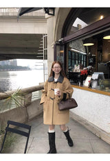 wool butler toggle half-wide coat