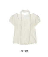 Delre Sheer Wrinkle Blouse