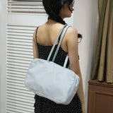 nylon square bag_silver