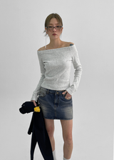 [MADE] Utah Off-Shoulder Long Sleeve T-Shirt