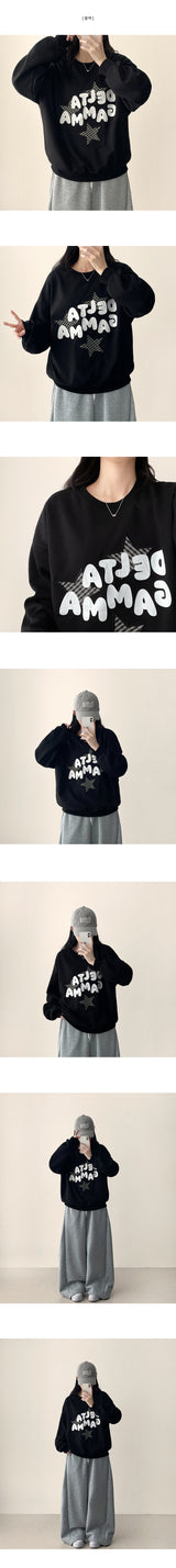 Dien Check Star Pattern Embroidery Sweatshirt