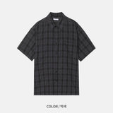 LMN ローレンセミオーバーサイズチェッカード半袖シャツ (4 colors)