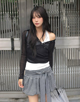 Walkin Stripe Balloon Ribbon Mini Skirt