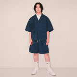 flower robe cardigan_blue
