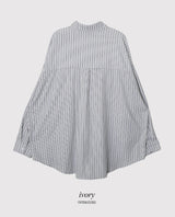 #CT ストライプオーバーフィット長袖シャツ (3color)