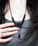 vintage black ローズノットネックレス