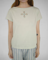 BLOOM CUT-OUT SHORT SLEEVE T-SHIRT