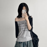 Nagrang Little Girl Off-Shoulder Legrun Tee (3 colors)