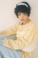 KIKI HENLEY NECK WAFFLE TOP (BUTTER)