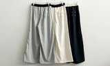 Lenny waist banding color nylon rust lock wide pants