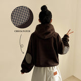 Betty Check Point Fleece Hoodie Zip-Up
