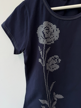 ローズ ピクセルTシャツ