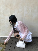 シンディクラシックシャツカラーノースリーブカンカンドレス