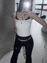 lace bra layered top (2color)