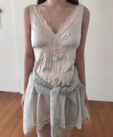 enthea satin v-lace bustier ops