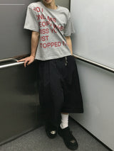 トライイングレタリングクロップ半袖Tシャツ 4C