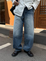 Fit balloon wide denim pants