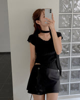 Aon Pleated Blouse & Tie Set