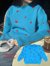 [SALE] blue flower knitwear