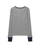 HENLEY NECK WAFFLE LONG SLEEVE (FLOWER) F26QB046
