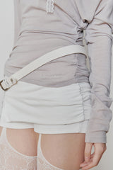 JENNIE BUTTONED TOP (SS ver.) grey beige