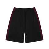 Tesen Bermuda Track Shorts Black Burgundy