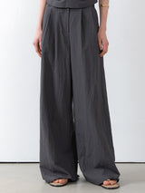 (PT-5668)MILA SET-UP FOLDING TUCK WIDE PANTS