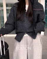 Nell Cara Two Way Zip-Up Knitwear