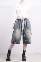 (Unisex) Mare Half Damage Denim Pants