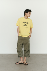 ヴィンテージ ミリタリー カプリ カーゴパンツ(Washed Khaki)