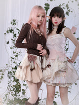 ROSE ISLAND オータムレースフローラルプリントコットンスカート