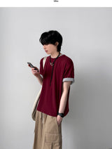 [1+1] クロップレイヤード半袖Tシャツ