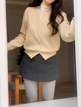 Winter Wool A-line Mini Skirt (5color)