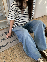 Obe wide denim pants
