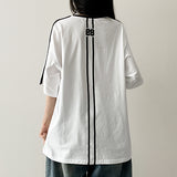 Patterned Track Line Short Sleeve Tee